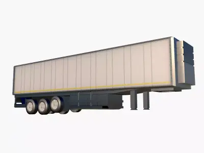 Refrigerator semi trailer Low-poly 3D model