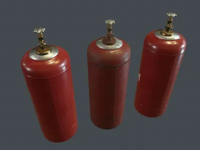 50 Liter Gas Cylinder PBR Game Ready  Low-poly 3D model