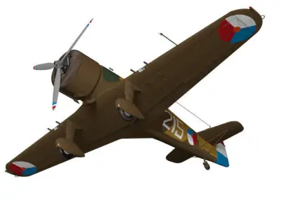 fokker D-XXI 3D model