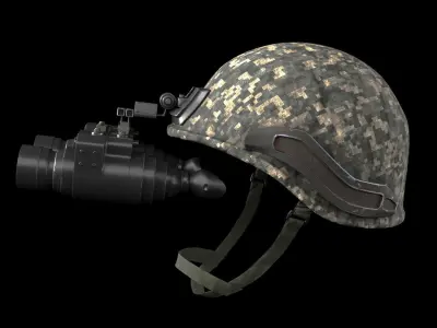 Military helmet with night vision  Goggle device  3D model