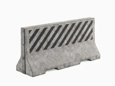Large Concrete Barrier 02 Low-poly 3D model