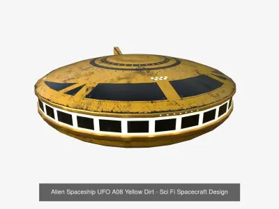 10 Alien Spaceships UFO Collection H Yellow - Spacecraft Design 3D Model Pack