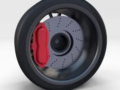 Full Tesla Roadster Wheel 3D model