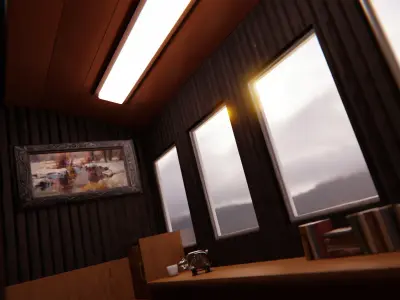 7 cabins steam train  3D model