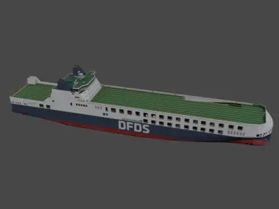DFDS Ro-Ro Cargo Ship Low-poly 3D model