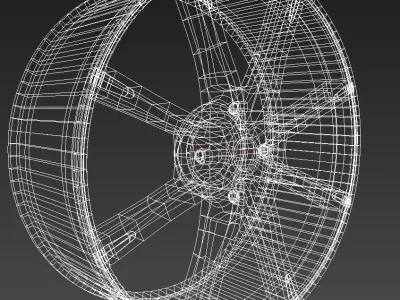 Car rim 8b Low-poly 3D model