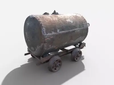 Rusty Oil Tank Railcar 3D model