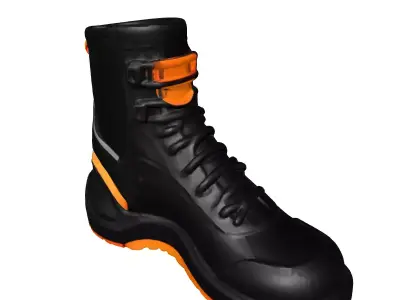 Modern Tactical Combat Boot Low-poly 3D model