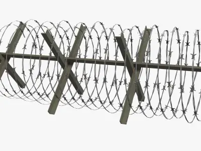 Barbed Wire Barricade Low-poly 3D model purchase