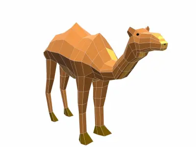 Camel Cartoon Low-poly 3D model