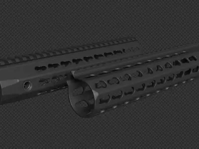 AR-15 KAC URX4 10Inch KeyMod Handguard Low-poly 3D model
