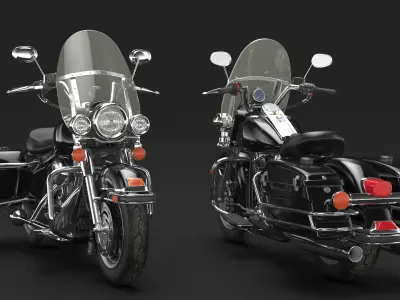 Classic Road King Motorcycle Black  purchase 3D model