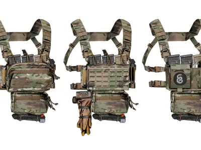 SPIRITUS SYSTEMS MICRO FIGHT CHEST RIG Low-poly 3D model