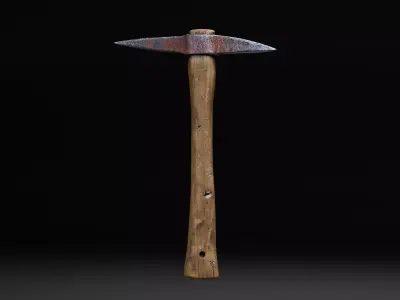 Mine Cart and Pickaxe Free low-poly 3D model