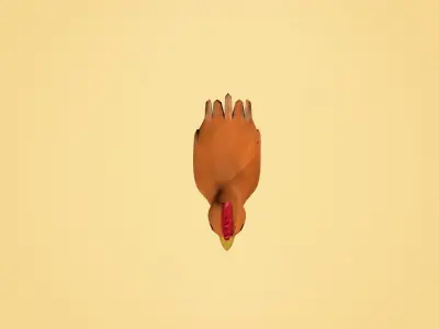 Chicken - cartoon style Low-poly 3D model
