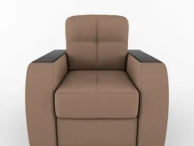 Chair leather recliner 3D model