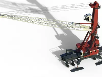 Mobile harbour crane LHM 250 3D model