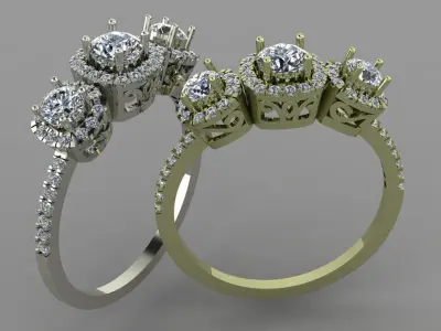 Gold ring 3D print model 22