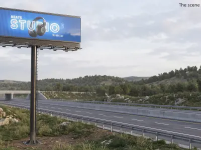 Trivision Billboard with Rotating Prisms Brand 3D model