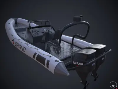 Grand Dinghy Boat Low-poly 3D model