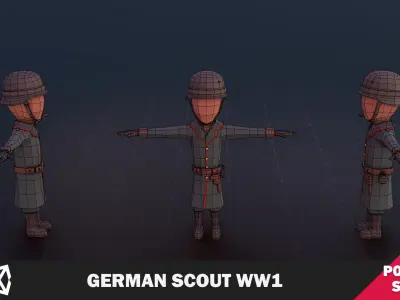 German Scout WW1 Low-poly 3D model