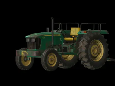 Tractor Low Poly john deere Low-poly 3D model