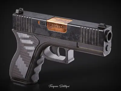 Glock Pistol PBR Low-poly 3D model