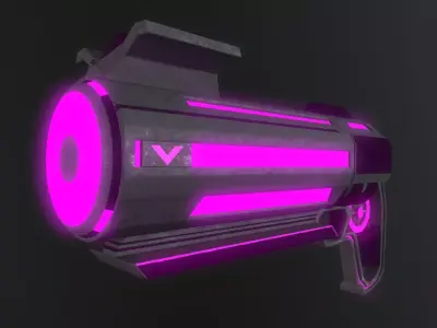 Fututristic Laser Gun Low-poly 3D model