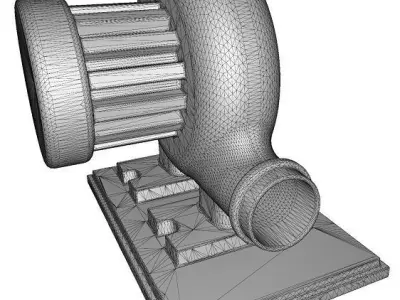 Metallic Air Blower Low-poly 3D model