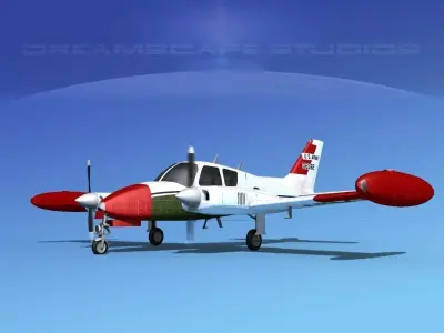 Cessna U-3B Blue Canoe V07  3D model