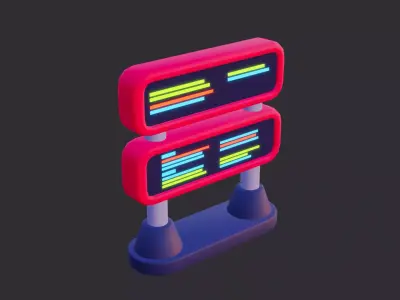 Low Poly Digital Billboard 3D model