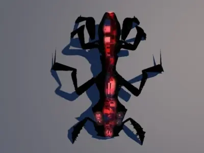 Fierce looking electronic ant Free low-poly 3D model