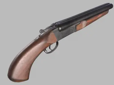 Sawed-Off Shotgun Low-poly 3D model purchase