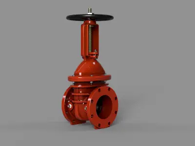Pipeline industrial  valves Low-poly 3D model