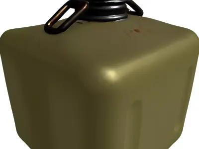 Military Style Square Jerry Can Low-poly 3D model