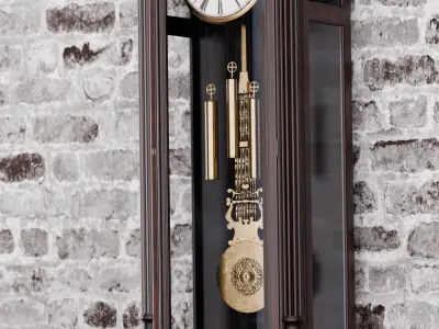 Grandfather Clock Low-poly 3D model