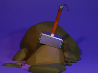 Hummer rock with hammer Free 3D model