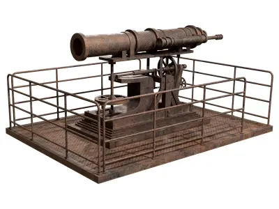 Artillery Cannon 1-Old Version Low-poly 3D model