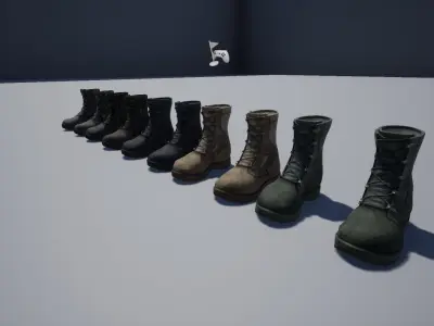 Military boots Low-poly 3D model buy