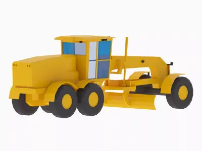 Grader Construction Motor Simplified Low-poly 3D model