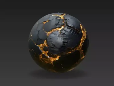 Sci-Fi Magma Lava Sphere High-Fidelity 4K PBR Alien Planet Asset 3D model