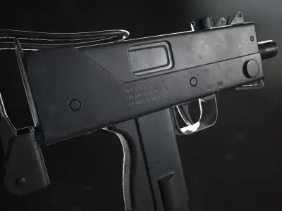 Mac 10 Sub Machine Gun Low-poly 3D model