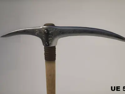 Steel Pickaxe - Game Ready PBR Tool Mining Tool Prop Low-poly 3D model