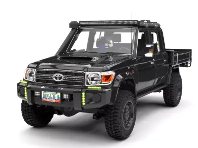 TOYOTA LAND CRUISER 4PUERTAS ENGINE CON INTERIOR Low-poly 3D model