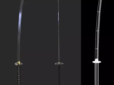 Katana - Spear - Small Katana dagger for Unreal Engine Free low-poly 3D model
