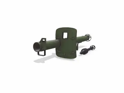 Panzerschreck Anti Tank Rocket Launcher Low-poly PBR Low-poly 3D model