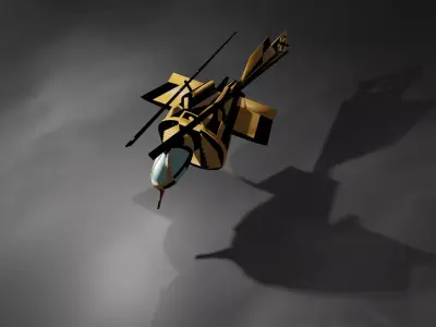 Sci-Fi Helicopter Low-poly 3D model buy