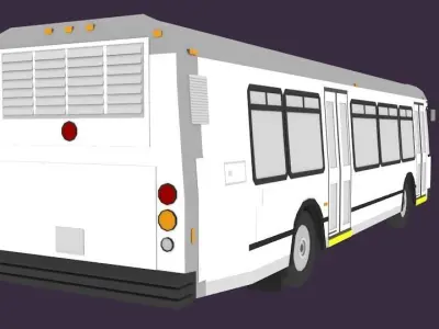 Metro Passenger Bus Low-poly 3D model