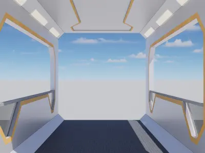 Sci-fi Modular Elevated Walkway Bridge 3D model