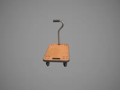 Transport Trolley - Wood Low-poly 3D model